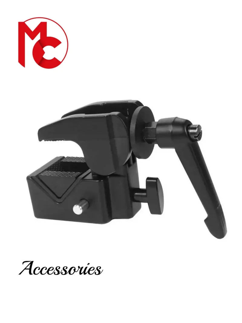 Super Clamp for camera lamps boom arm black flag