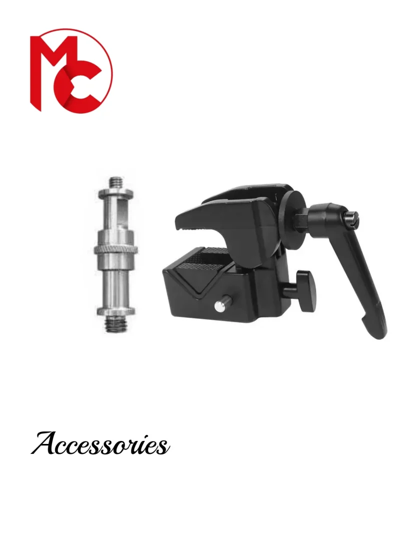 Super Clamp for camera lamps boom arm black flag