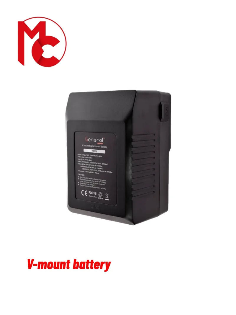 General v-mount and D-tap battery